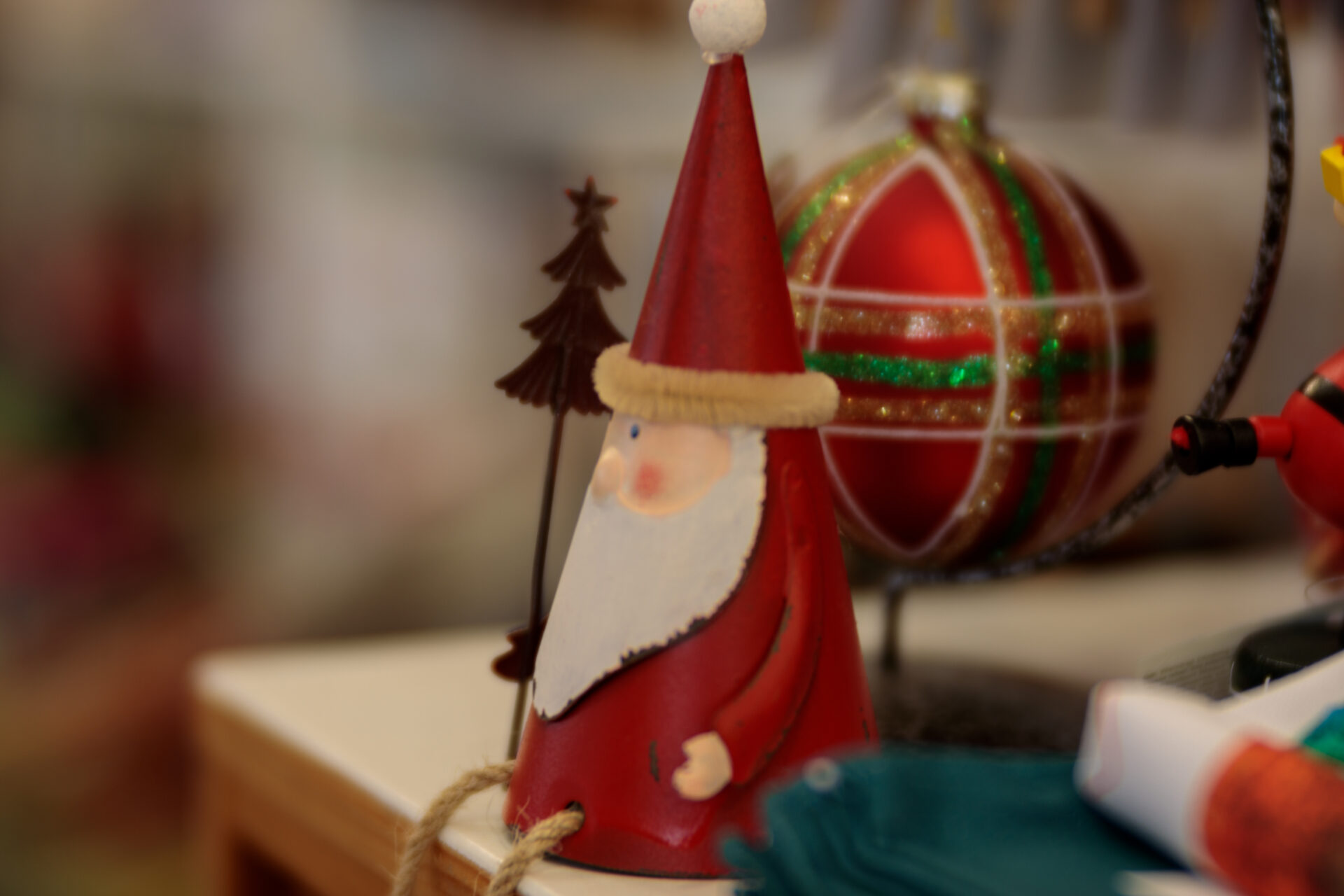 Wooden Santa Ornament