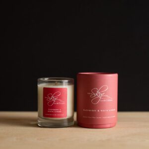 Raspberry and White Ginger Miniature Candle