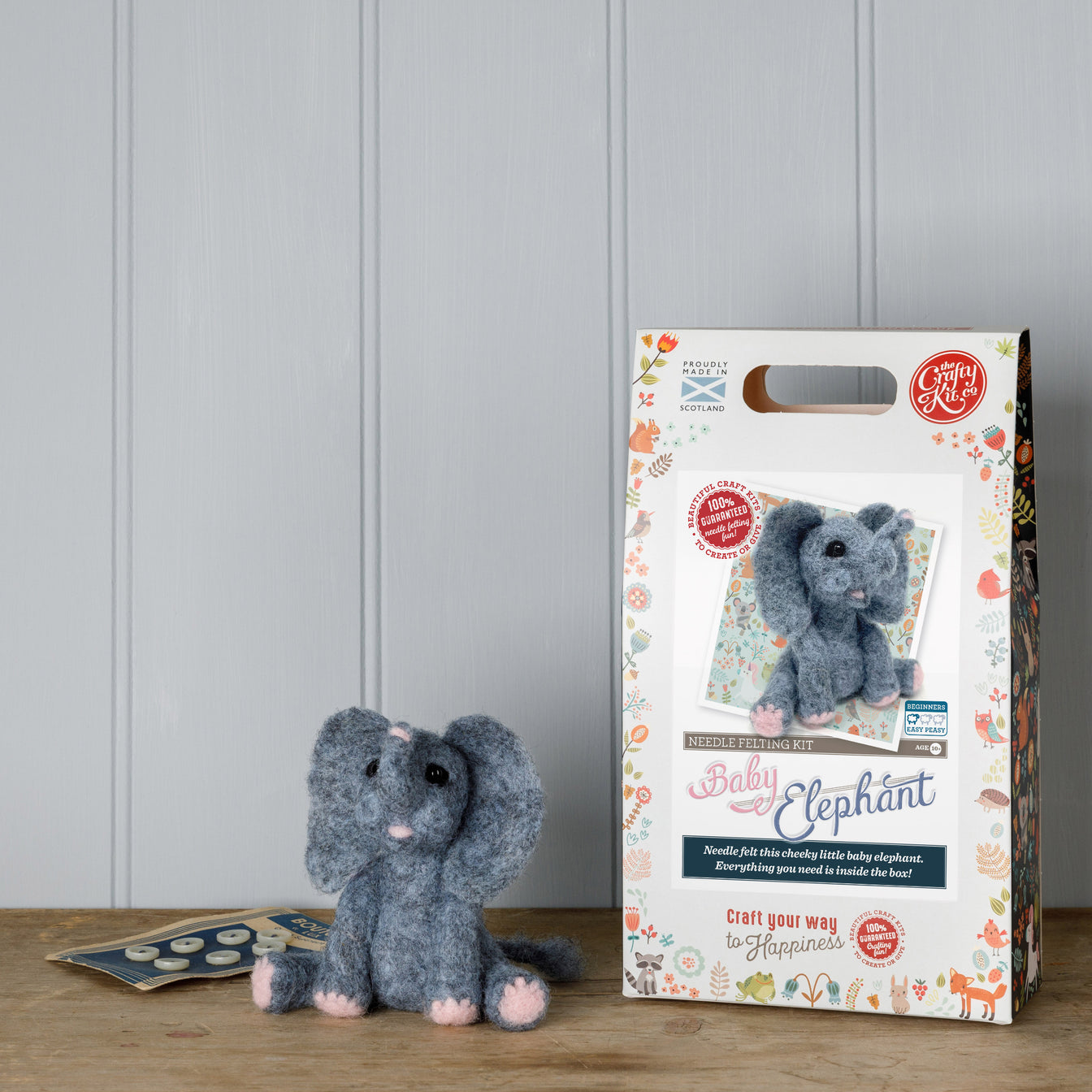 Baby Elephant Needle Felting Kit - Image 2