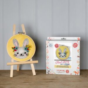 Floral Bunny in a Hoop Needle Felt Kit