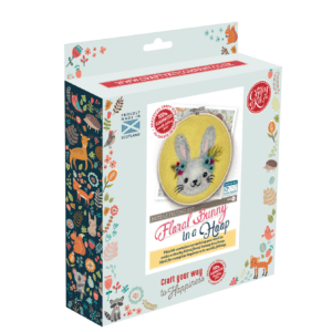 Floral Bunny in a Hoop Needle Felt Kit