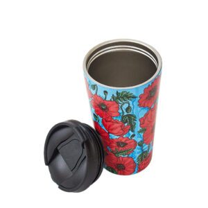 Eco Chic Thermal Coffee Cup Poppies
