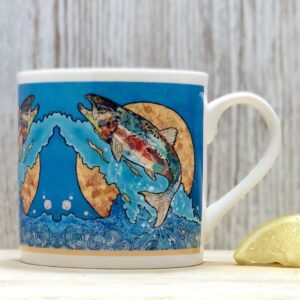 Dawn Maciocia Salmon on Blue Mug