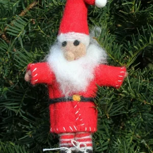 Christmas Tree Decoration Stripey Sock Santa