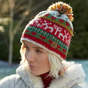 Reindeer Christmas Bobble Beanie