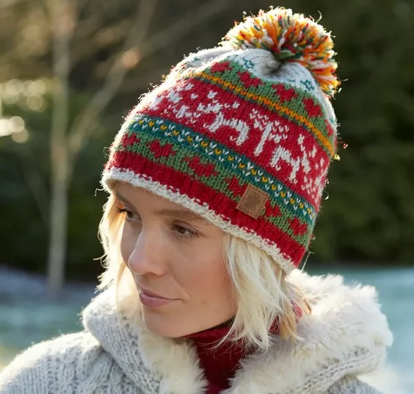 Reindeer Christmas Bobble Beanie