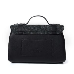 The Orkney Satchel - Black and Grey Herringbone