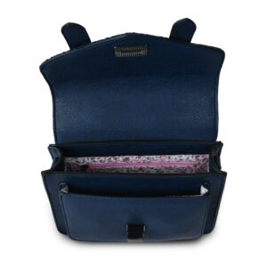 The Mini Satchel - Navy Herringbone