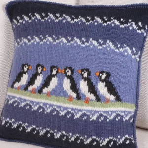 Circus Of Puffins Cushion
