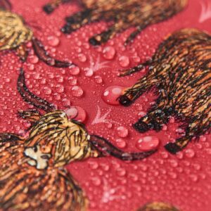 Eco Chic Lightweight Foldable Reusable Shopping Bag Red Highland Cow