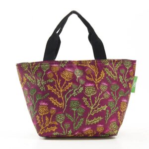 Eco Chic Lightweight Foldable Lunch Bag Purple Thistle