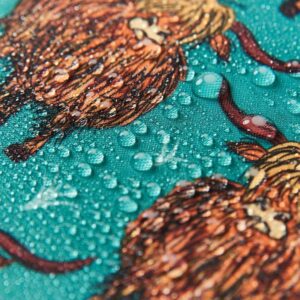 Eco Chic Lightweight Foldable Lunch Bag Teal Highland Cow