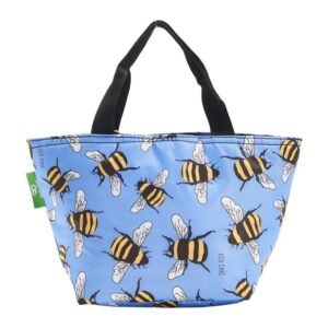 Eco Chic Lightweight Foldable Lunch Bag Blue Bee