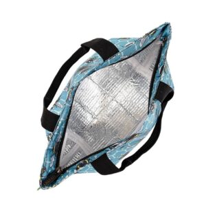 Eco Chic Lightweight Foldable Lunch Bag Blue Bumble Bee