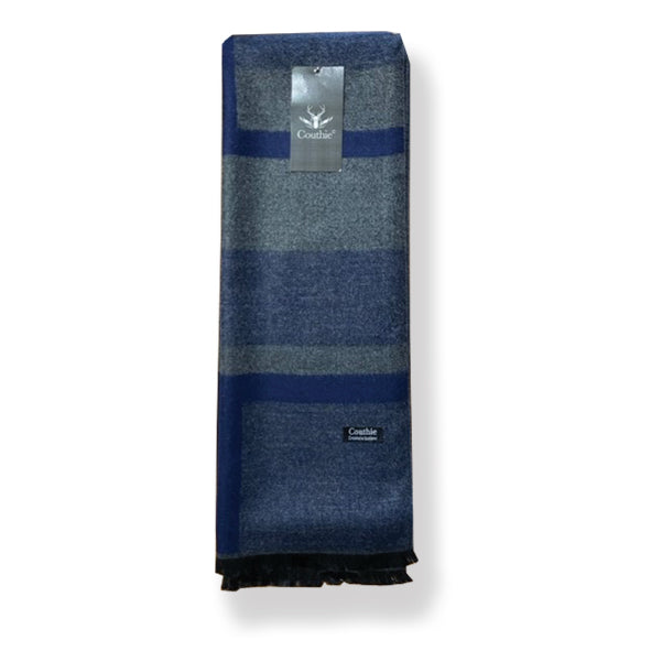 Couthie Grey and Blue Check Scarf