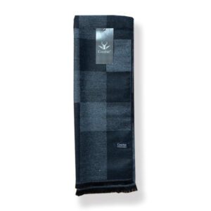Couthie Scarf Navy and Grey Check