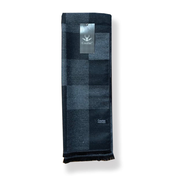 Couthie Scarf Navy and Grey Check
