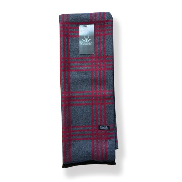 Couthie Scarf Red and Grey