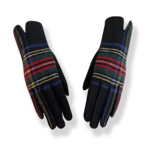 Couthie Black Tartan Gloves