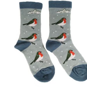 Chilly Robin Red Breast Bamboo Socks