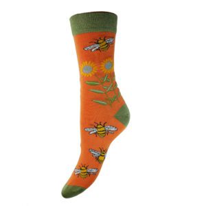 Sunflower and Bees Bamboo Socks 