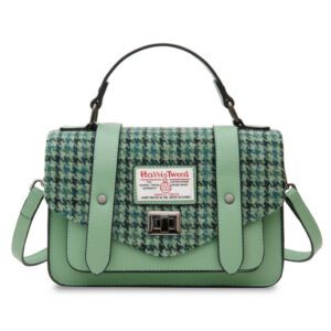 The Medium Satchel - Chestnut and Blue Tartan