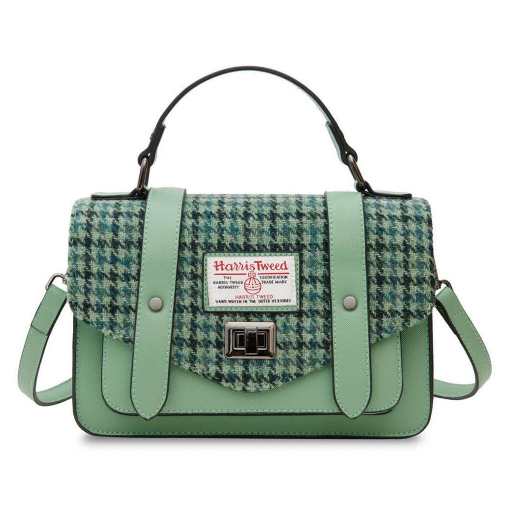 The Medium Satchel - Chestnut and Blue Tartan