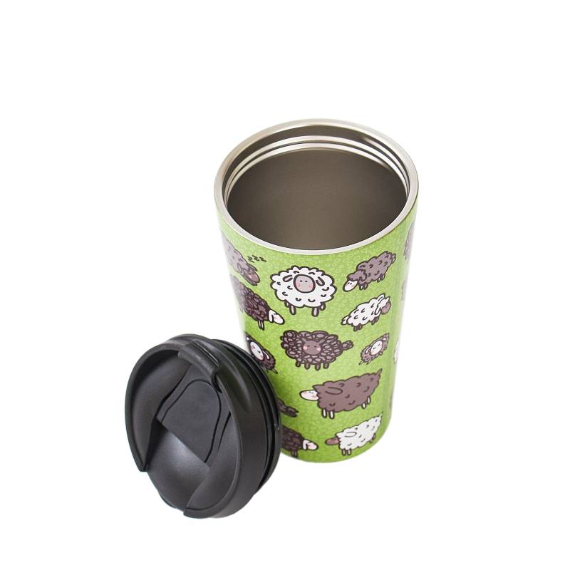 Eco Chic Thermal Coffee Cup Green Sheep