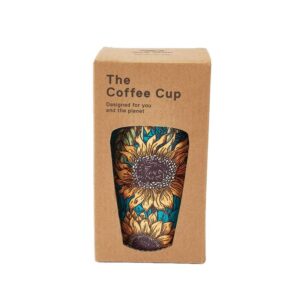 Eco Chic Thermal Coffee Cup Teal Sunflower