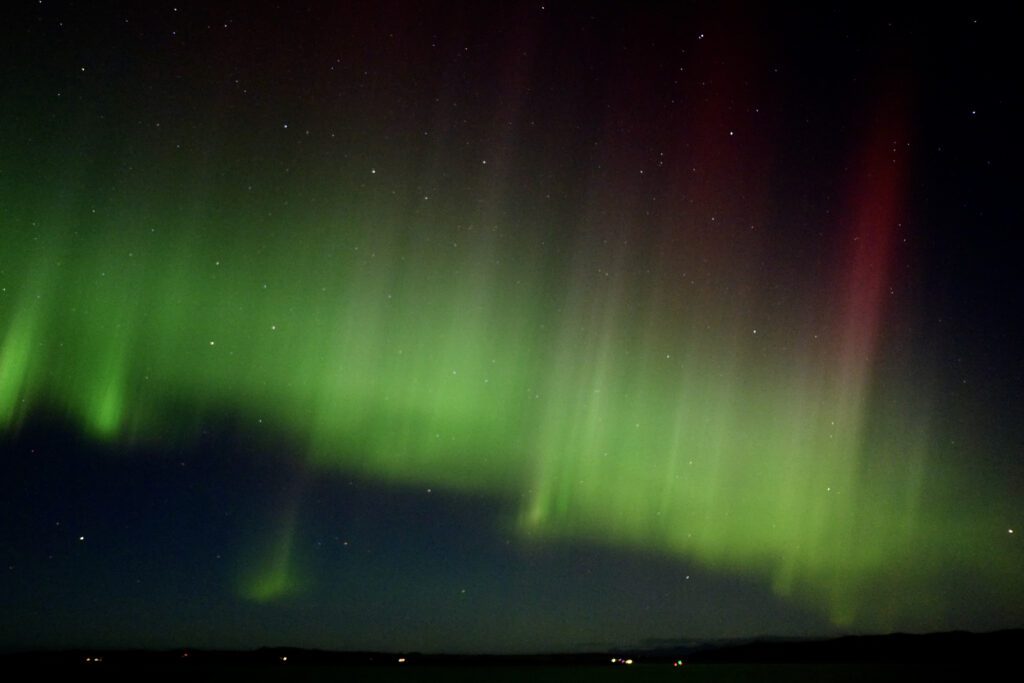 Image of the Northern Lights over Loch Ewe, Scotland