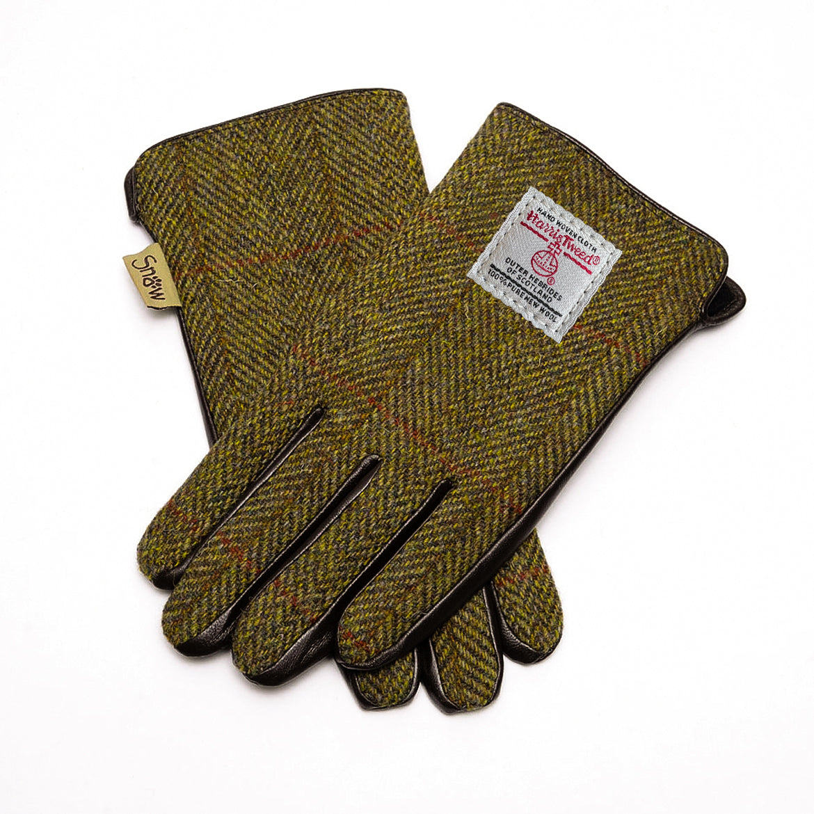 Harris Tweed Ladies Gloves - Chestnut Herringbone