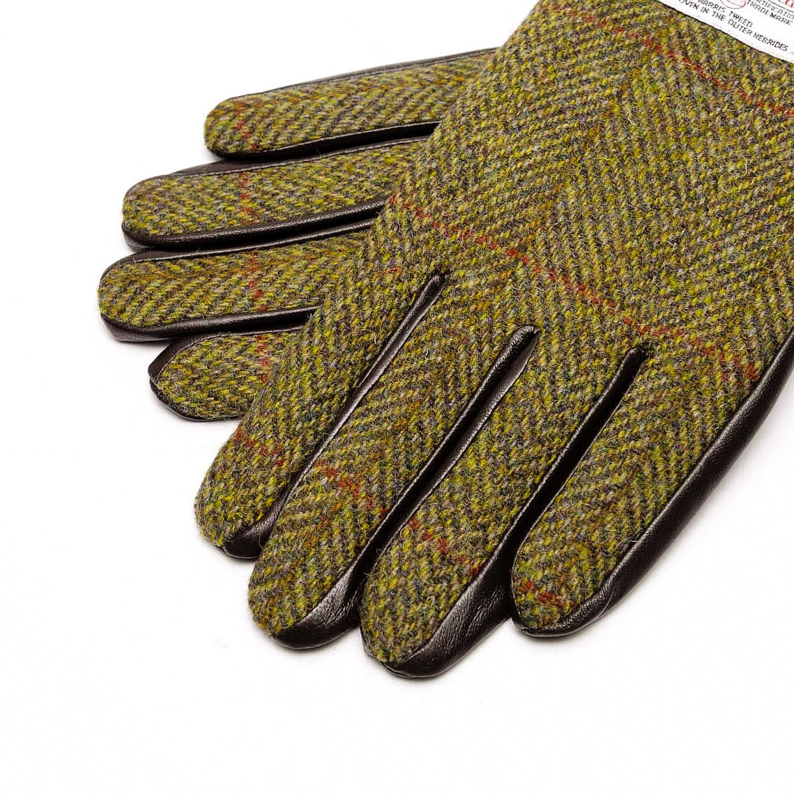 Harris Tweed Ladies Gloves - Chestnut Herringbone
