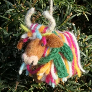 Hughie The Highland Cow Christmas Tree Decoration