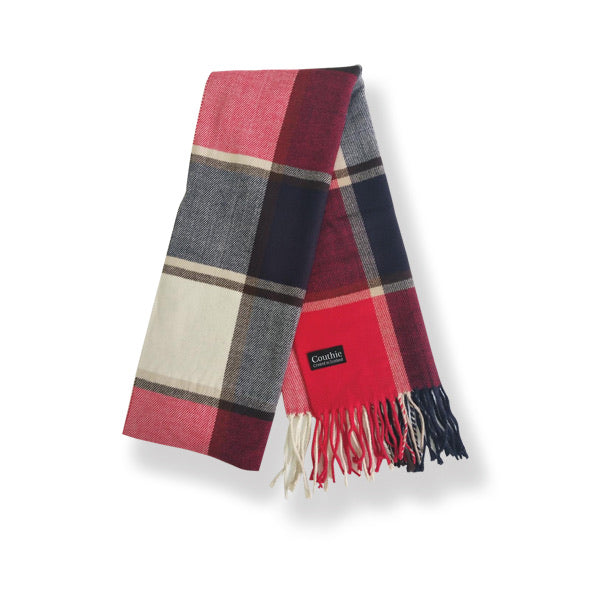 Couthie Blue and Red Check Scarf