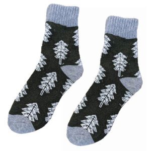 Black and Grey Wool Blend Socks with Trees