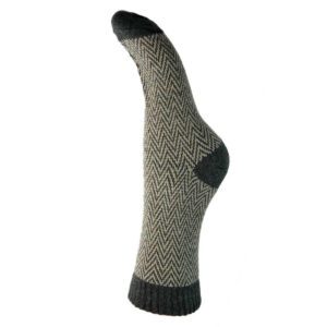 Dark Grey Top Zigzag Wool Blend Socks