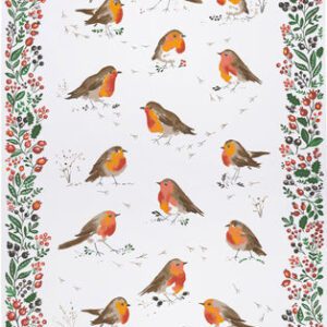 Ulster Weavers Cotton Tea Towel - Robins and Holly