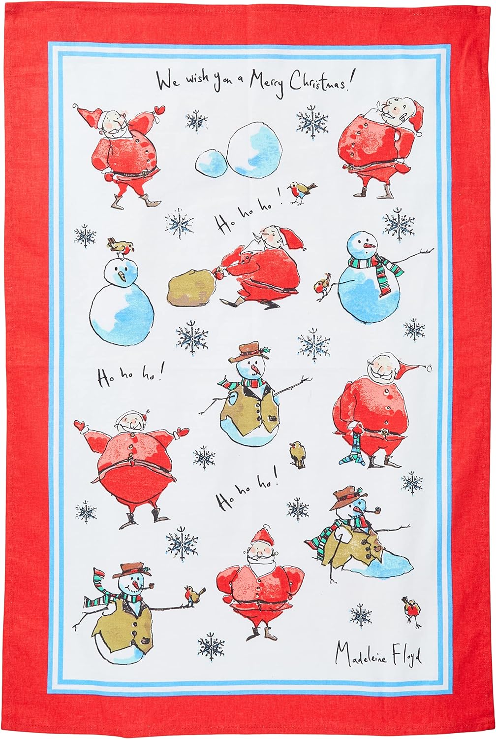 Ulster Weavers Cotton Tea Towel - Santa and Snowmen