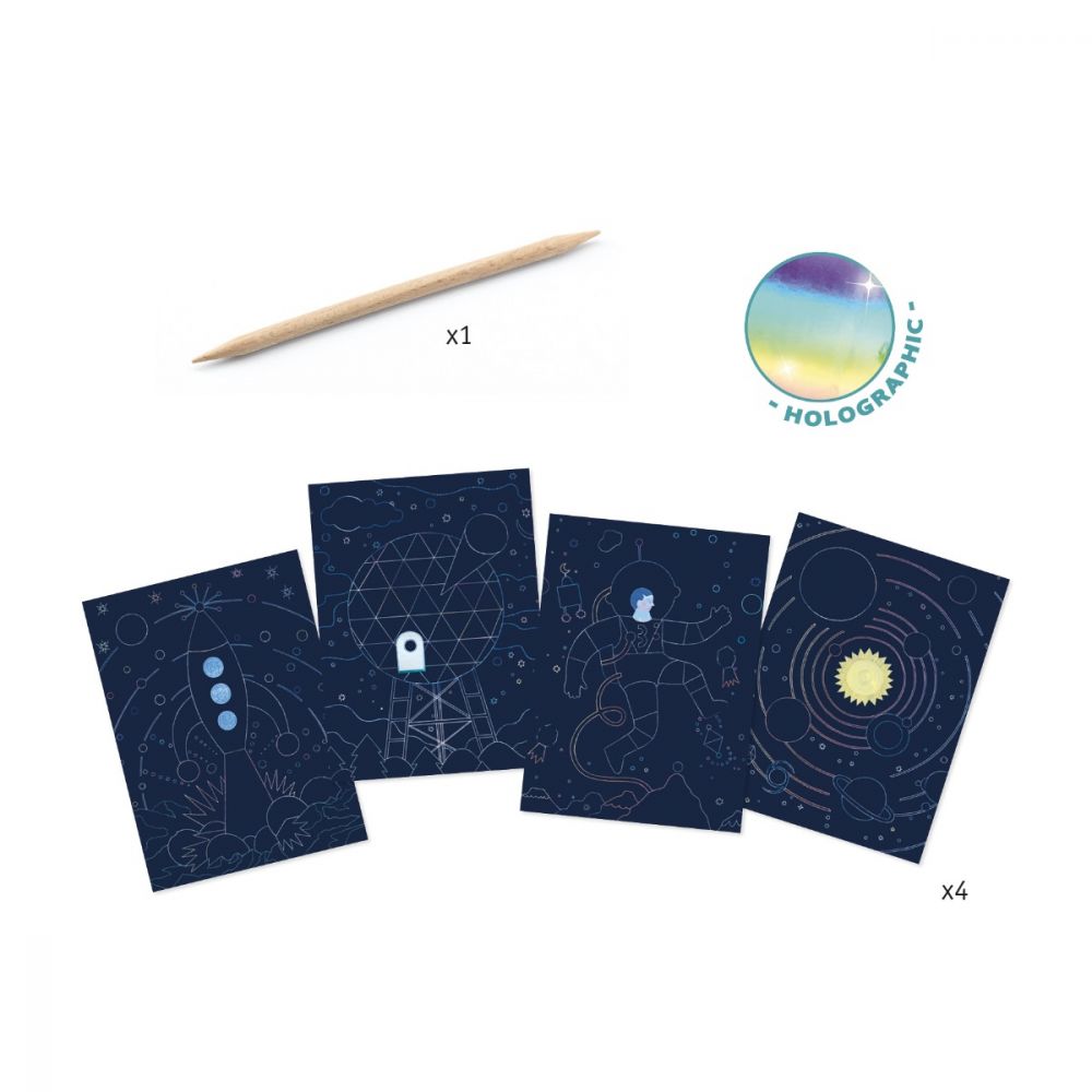 Djeco Scratch Board : Cosmic Mission 3